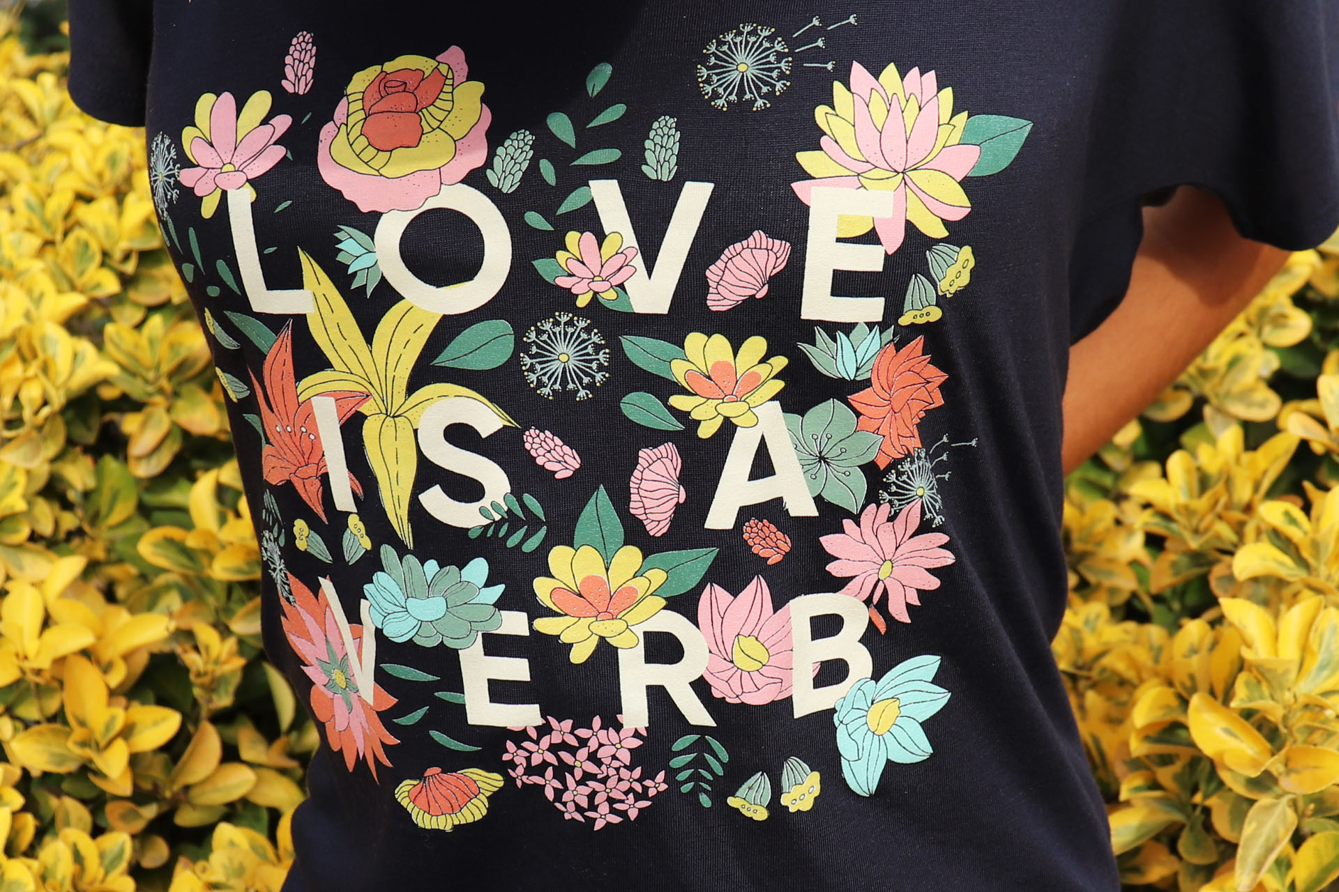 Love is a Verb Women's Tee - Love Button Global Movement